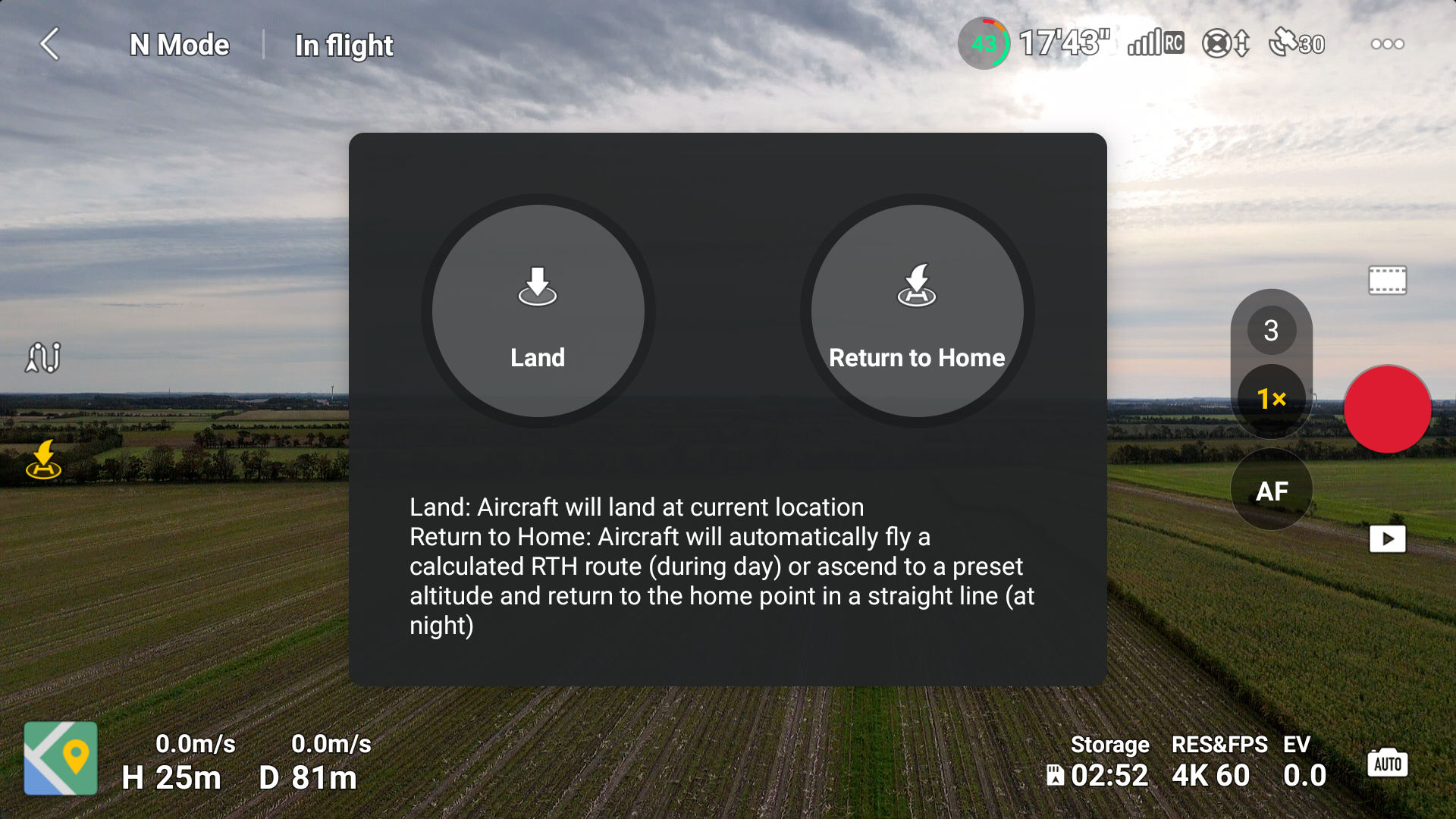 DJI Air 3 Fly app automatisk landing.png